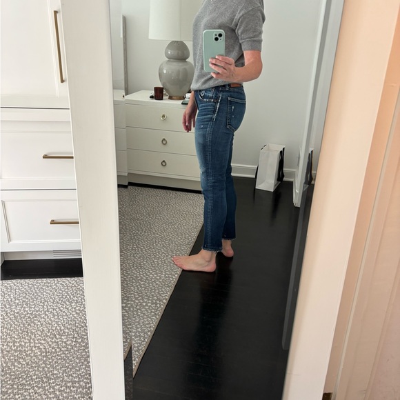 Moussy Dark Blue Distressed Skinny Jeans - Picture 2 of 3
